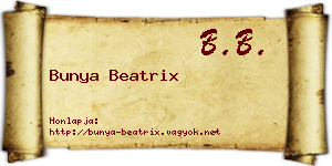 Bunya Beatrix névjegykártya